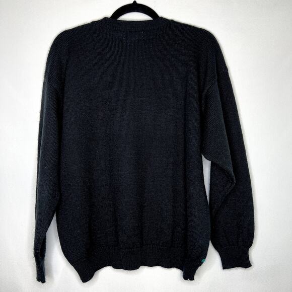 Vintage Jantzen Sweater Folk Art Pullover Crewneck Long Sleeve Black Size Large - Picture 8 of 8